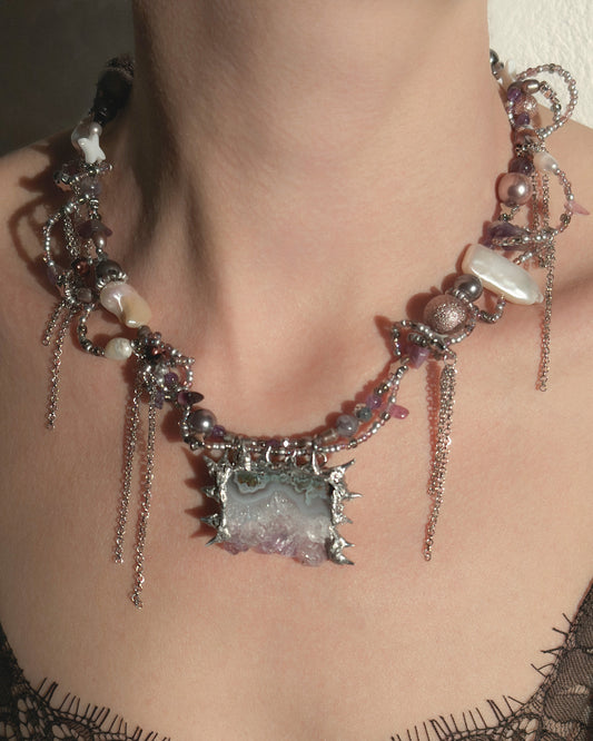 SPIKY AMETHYST NECKLACE