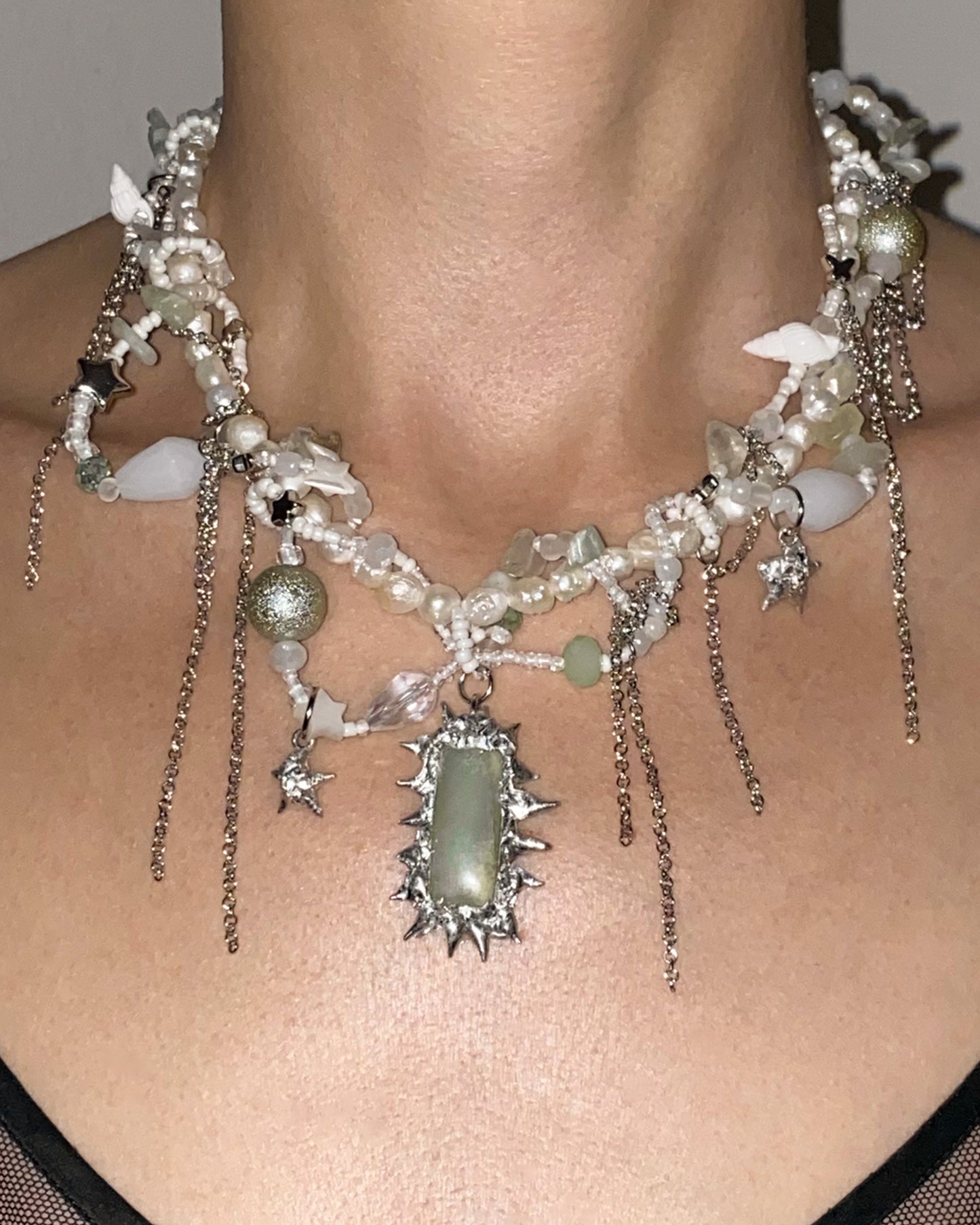 SPIKY JADE NECKLACE